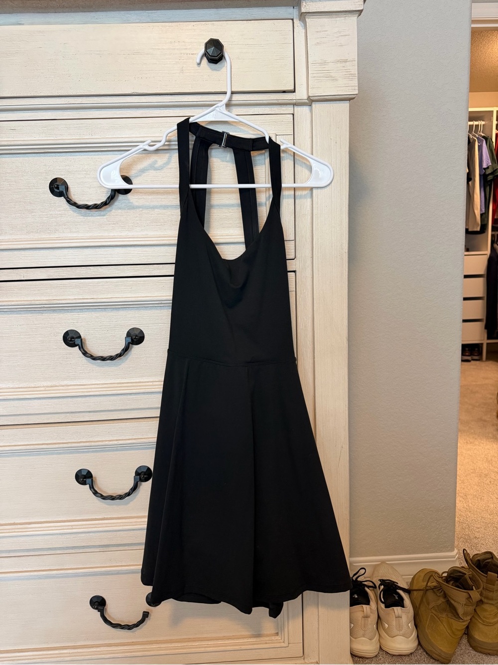 Amazon Black Halter Fit-and-Flare Mini Dress